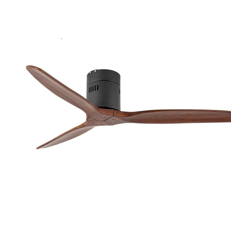 52Inch Brushed Luxury 3 Wooden Blade DC 85V - 260V Motor Decorative Ceiling Fan Ventilator Light Remote Control