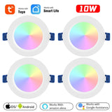10W/12W Tuya Zigbee 3.0 Smart LED Downlight RGBCW 3.5/4 Inch Round Ceiling Lamp Indoor Spot Lighting Work With Alexa Google Home