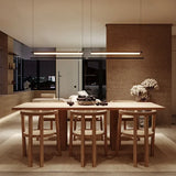 Nordic Minimalist LED Linear Pendant Light - Modern Industrial Hanging Chandelier for Dining Room, Kitchen Island, Bar & Office