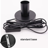 Anti-Slip Metal Desktop Lamp Base 180cm Cord E27 E26 Base Holder with on/off Switch, EU AU BS US Plug Screw Base for Table Lamp