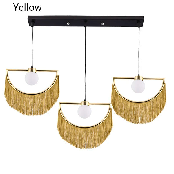 Nordic Tassel Glass Ball Chandelier Simple and Creative Suspension Lamp Girl Bedroom Bedside Bar Restaurant ETC LED Decors Lights