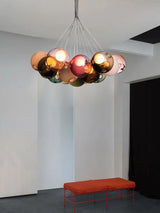 Italian Designer Glass Ball Pendant Light Dimmable Home Decoration Dining Room Pendant Lamp Round Large Stairwell Light Fixture