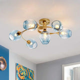 Creative Magic Bean LED Molecular Chandeliers Green Blue Grey Modern Glass Ball Ceiling Light Restaurant Table Room Chandeliers