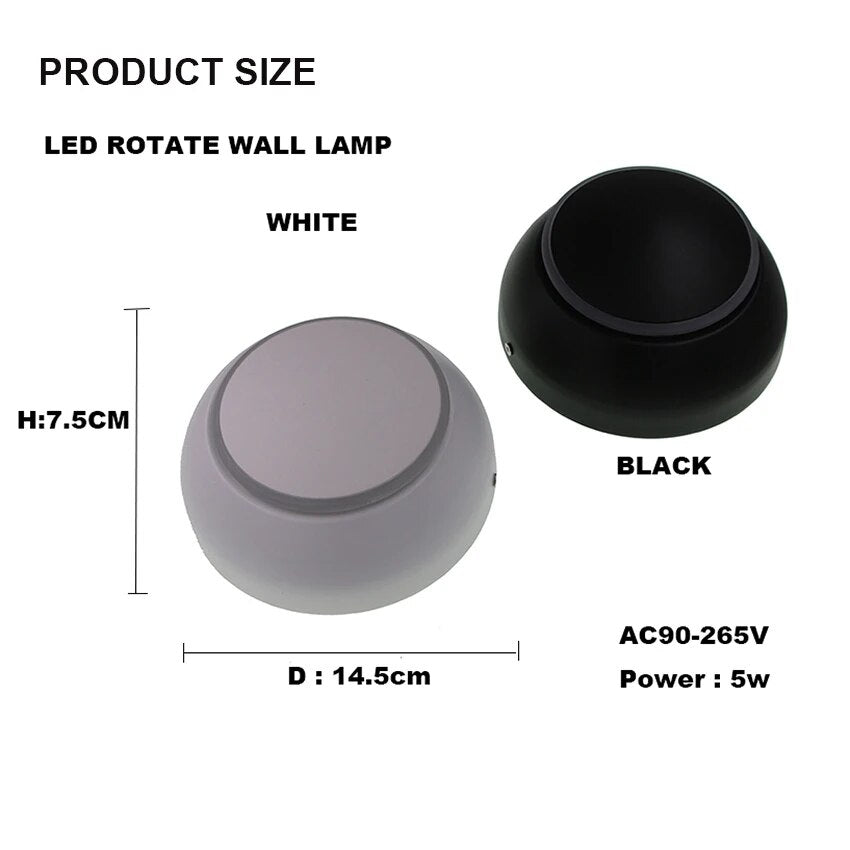 LED Wall Lamp 360 Degree Wall Lamp Bedside Living ROOM Aside Stairs Light Fixture Adjustable Wall Sconce Rotation Wall Lamp BL20
