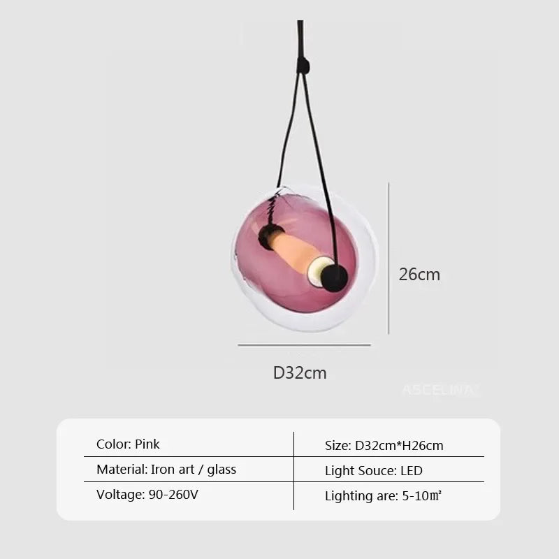 Nordic Led Colorful Glass Pendant Light Modern Fashion Czech Capsule Design Restaurant Kitchen Hanging lamp Bar Bedroom Fixtures