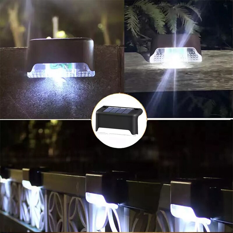 Solar Deck Lights Outdoor Step Lights Waterproof Led Solar Lights for Railing Stairs Step Fence Yard Patio and Pathway