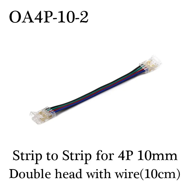 COB LED Wire Connector 5 8 10mm Connection Solderless Mini Buckle FCOB RGB CCT LED Strip Lights 2 3 4 Pin Connector With Wire