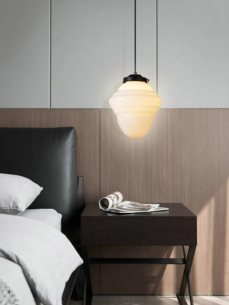 Modern Penthouse Milk White Glass Pendant Light European Retro Coffee Shop Decorative Lighting Fixtures Dining Room Hanging Lamp