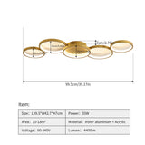 Golden LED Ceiling Light 110v 220v 3 Colors Dimming Modern Creativity Remote Control Living Room Bedroom Aluminum Lamp