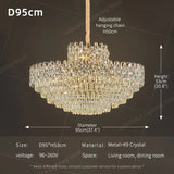 Luxury Crystal Chandeliers High-end Hanging Chandelier Villa Living Room Hall Lighting Lustre Dining Table Pendant Ceiling Lamp