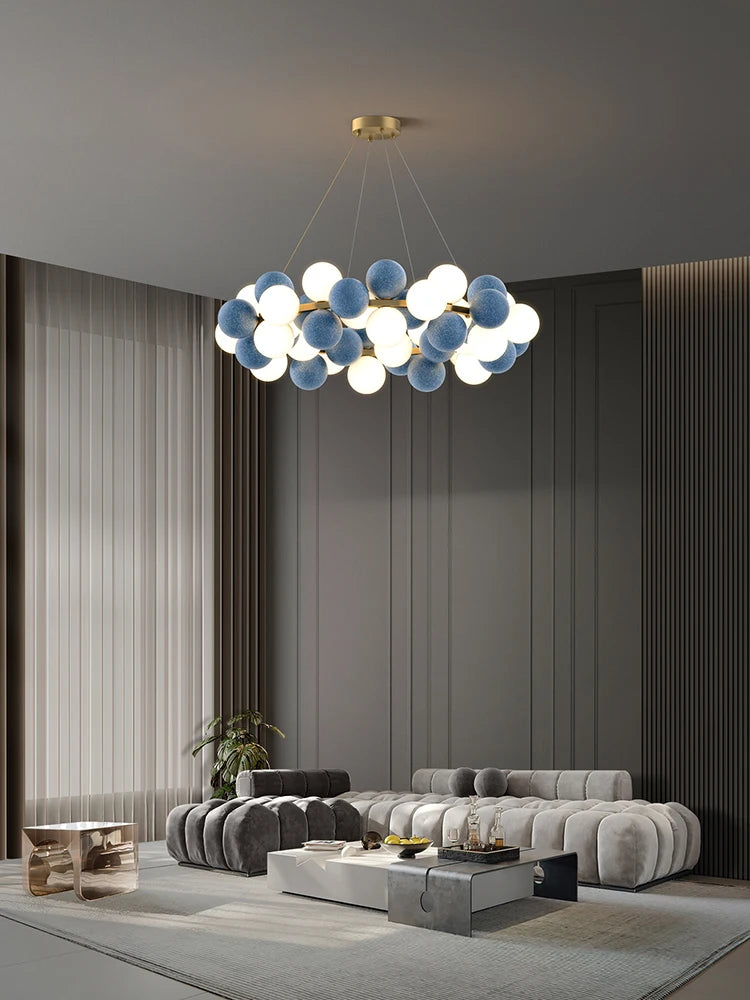 2026 Modern Glass Bubble Chandelier - Dimmable Art Deco Hanging Lamp