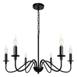 Retro Loft Living Room Chandelier - Vintage American E14 Black & Gold Light