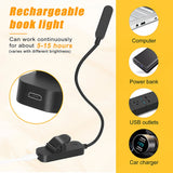 Giftable Amber Book Light Night Reading Light Rechargeable 3 Modes Adjustable LED Book Light for Reading In Bed At Night Kids