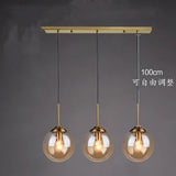 Nordic LED Glass Ball Pendant Lamp Home Indoor Decors Hanging Chandeliers Lighting Dining Room Restaurant Smoke Gray Suspension