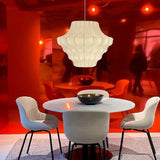 Japanese Wabi-Sabi Silk Ceiling Chandelier - Modern Organic Fabric Pendant Light Fixture for Living Room, Dining Room, Bedroom & B&B Decor