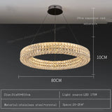 Round Crystal Chandelier Home Decoration Hanging Lamp Living Dinning Room Modern Crystal Pendant Light Kitchen Dimmable LED Lamp