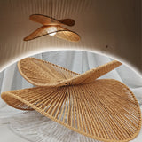 Wabi Sabi Lotus Shaped Woven Lamp Shade Handmade Pendant Cover for Living Room Kitchen Island Farmhouse Lighting Accessory