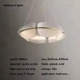 Nordic Leaf Chandelier Modern Acrylic Ring Light Living Dining Room Lighting Decor Home Bedroom Kitchen Hanging Lights Luminaire
