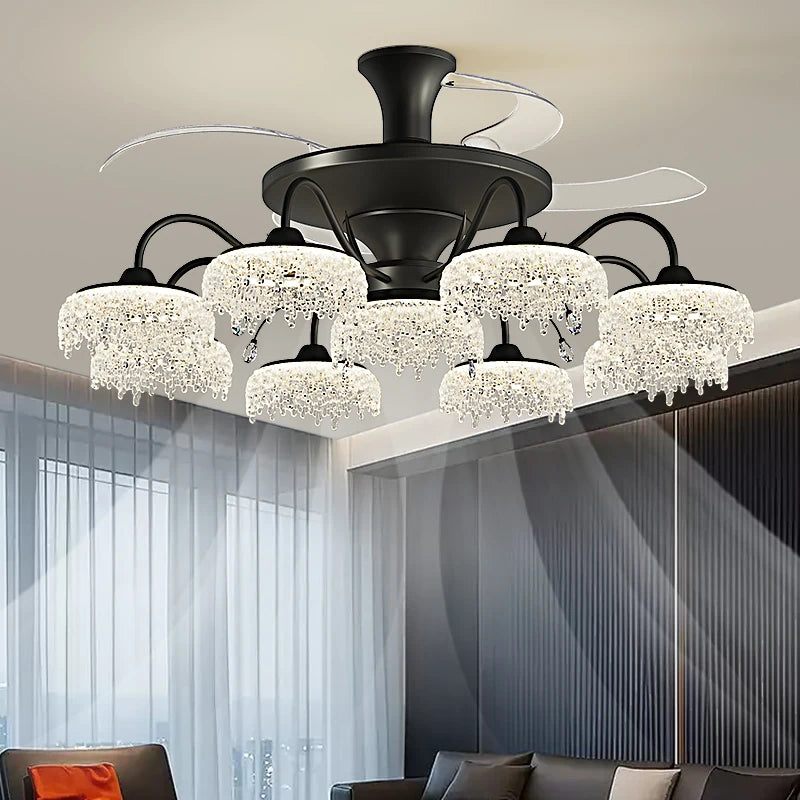 Fan Light 2026 New Living Room Light Luxury High end Italian Minimalist Restaurant Ceiling Fan Light Whole House Lighting Fixtures
