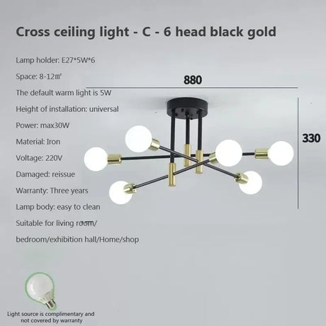 LED Chandelier Modern Semi Black White Gold Luster Ceiling Light For Dining Living Rooms Bedroom Indoor Decors Lamps