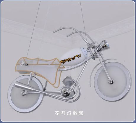 New design boys children's room gray motorcycle for Living Room Bedroom Hotel Decors LED Light shaping light