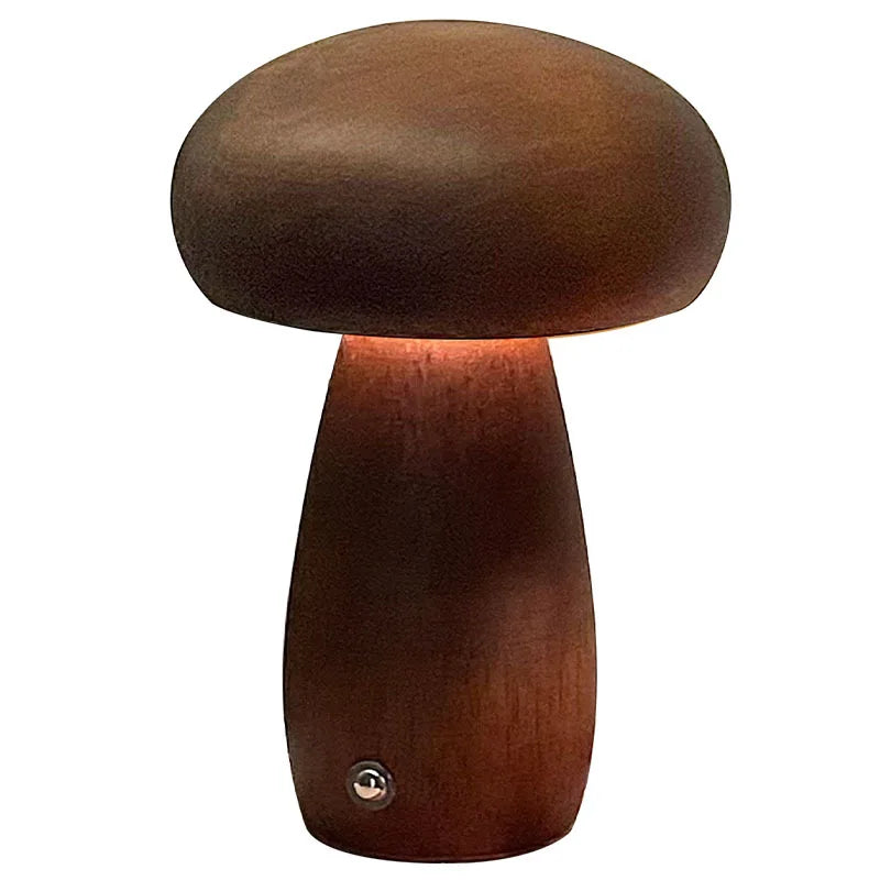 Modern Mushroom LED Night Light USB Rechargeable Touch Control Bedside Table Lamp for Creative Minimalist Ambient Lighting