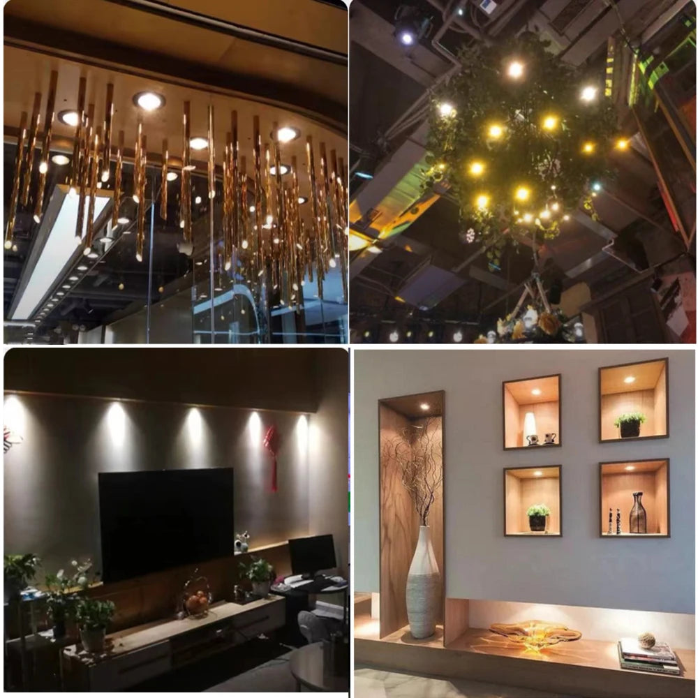 1W Mini Spotlight IP65 15mm Recessed Spot Leds Lights 12V Ceiling Downlight Stair Cabinet Spots Lamp with Transformer 110V-220V