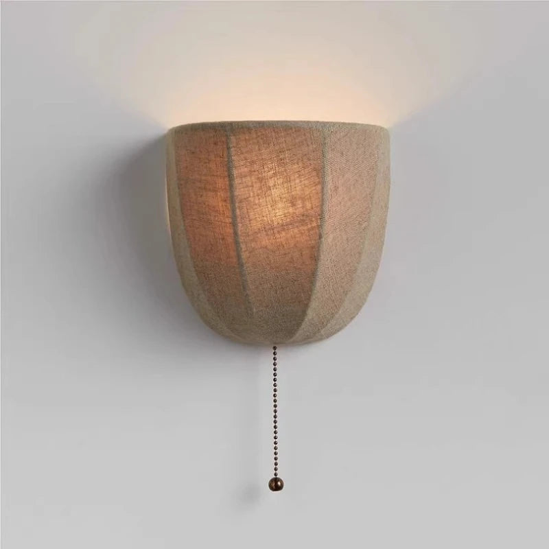 American Retro Wall Lamp Linen Lampshade Design Villa Aisle Led wall Light Bedroom Decor Living Room Indoor Lighting Fixture E27