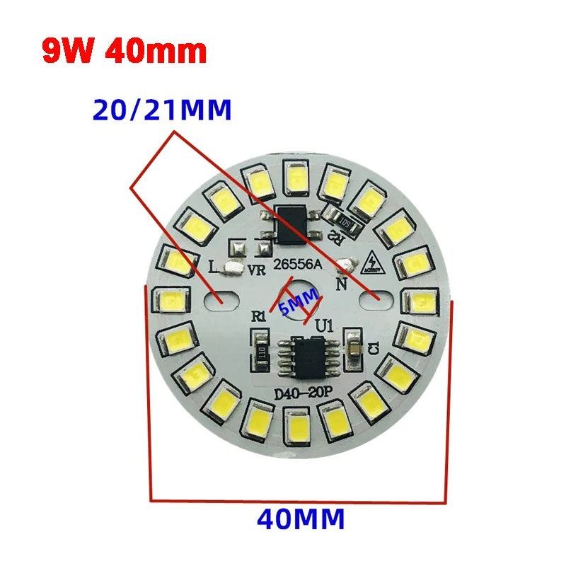 AC 220V Driver-free 2835 SMD Led Chip 3W - 18W 28mm - 120mm Lamp Light Board Bulb Round Light Source