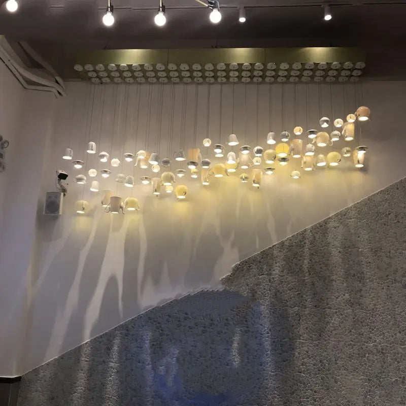 Modern Tea Cup Teapot Hanging Lamp Ceramic Led Pendant Lights Dining Room Kitchen Home Decors Luminaire Lighting Fixtures