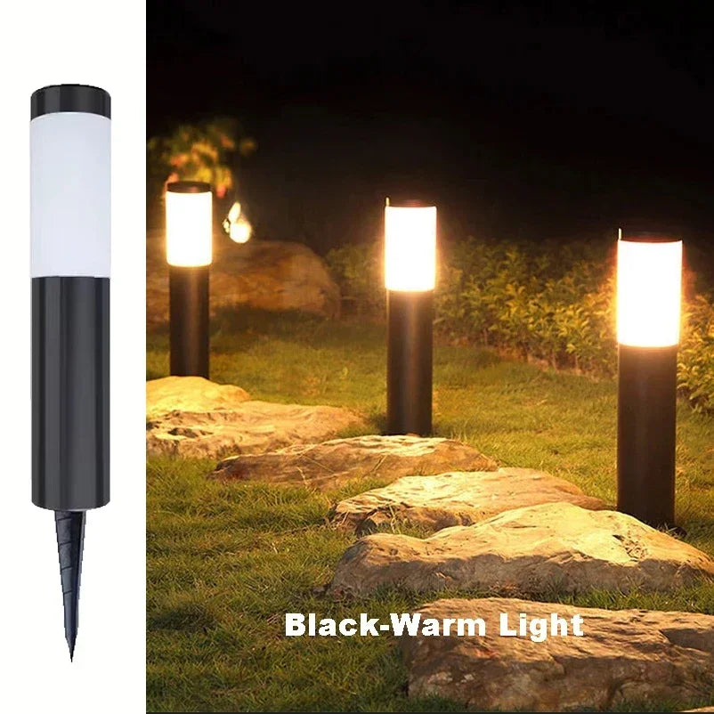 Modern Stainless Steel Solar Pathway Lights Waterproof Outdoor LED Lights Landscape Decorative Lawn Lamps for Garden Walkway