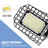 200W Deformable LED Garage Light (E26/E27) AC85-265V - Foldable High Bay Ceiling Lamp for Workshop, Warehouse & Basement