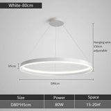 Modern Minimalism Round Ring Led Chandeliers Lighting Living Room Office Lustre Pendant Lights Home Decor Bedroom Hanging Lamps