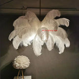 Nordic White Feathers Art Living Room Pendent Lamp Bedroom Indoor Hanging Lamp Chandelier Home Decoration Ceiling Lamps
