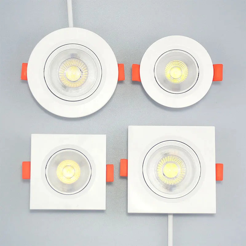 20pcs Led Downlight 5W 7W 9W 12W 110V/220V Ceiling Lamp Recessed Down Light Round/Square Leds Panel Light Spotlight