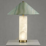 Nordic Cylindrical Marble Base LED Table Lamps Fabric Shade Living Room Study Restaurant Bedroom High-end Home Decor Desk Lights