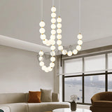 2025 Modern Magic Bean LED Ceiling Chandeliers All Copper White Ball Lustres Hanging Lights Home Decor Suspension Light Fixtures