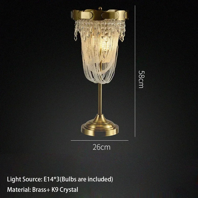 Luxury Brass Crystal Bead Curtains Chandeliers 2025 Modern LED Home Decor Hanging Lamps for Ceiling Living Room Lighting Fixture