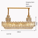 LED Luxury Light Fixture Lustre Crystal Ceiling Chandeliers Hanging Lamps Modern Decor High-end Home Appliance for Dining Room