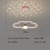 Modern Creative Star Children's Room LED Chandeliers for Bedroom Study Design Ring Lamp Home Decors Cartoon Warm Lighting Fixture