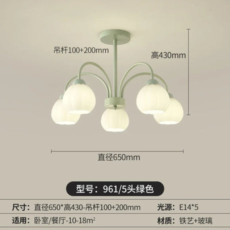 Living Room Chandelier Nordic  Match Green Dining Room Light French Pastoral Simple And Warm Bedroom Living Room Lamp