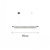 Simple Acrylic Linear LED Chandelier for Dining Table Kitchen Island Restaurant Bar Office Study Modern Iron Strip Pendant Light