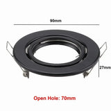 Round Adjustable LED Recessed Frame - Metal Spotlight Fitting for GU10 & MR16
