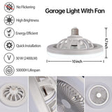 30W Ceiling Fan with Lighting Lamp E27 Converter Base with Remote Control for Bedroom Living Home Silent 3 Speeds