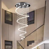 Spiral Crystal LED Ceiling Chandelier Light For Bedroom Living Room Suspension Lustre Corridor Staircase Hanging Lamp Fixture