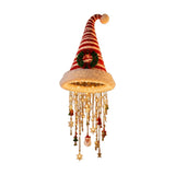 LED Santa Hat Hanging Light Christmas Pendant Lamp with Tassel Bell Star Ornaments Xmas Holiday Party Home Wall Ceiling Decor
