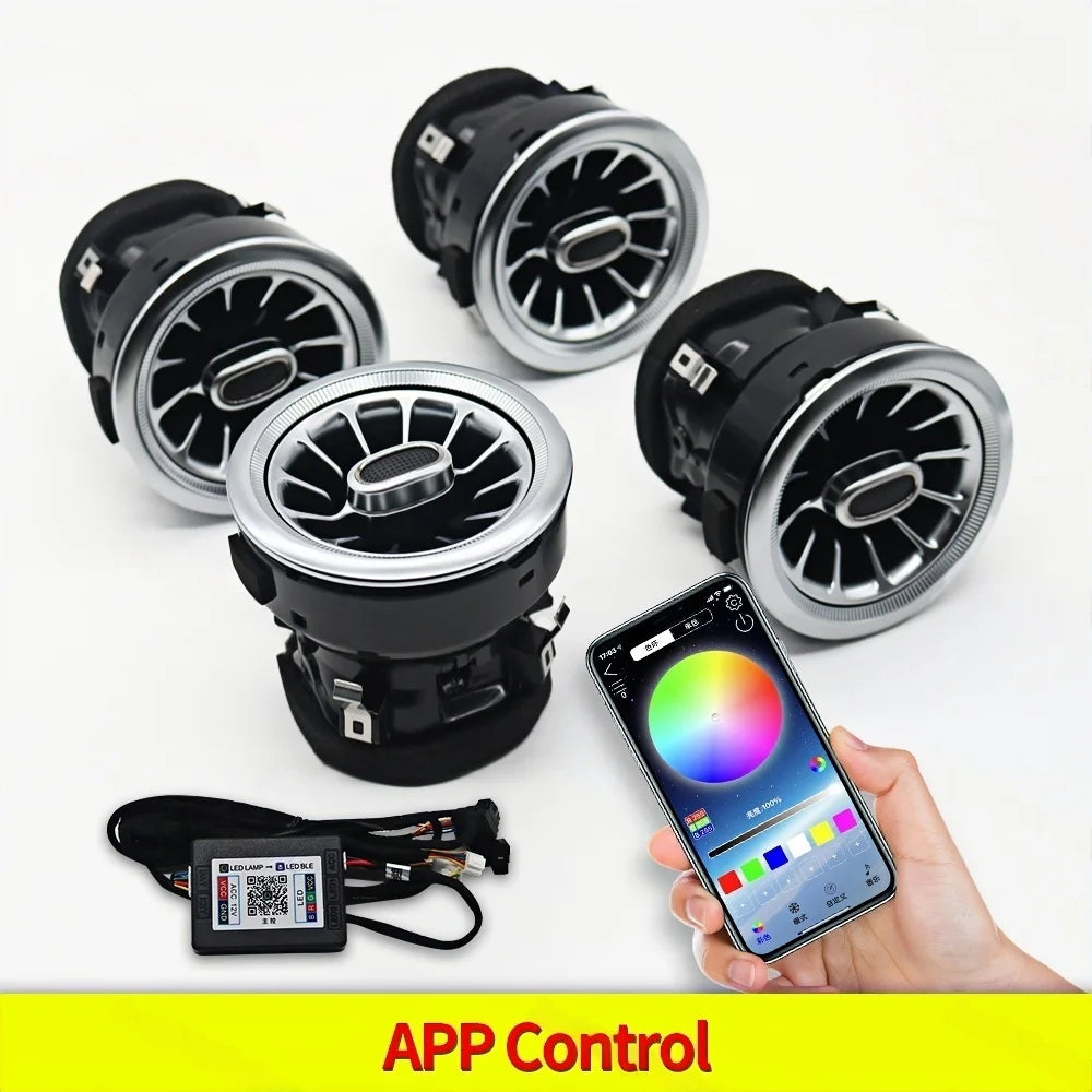 3/64 Colour LED Air Vents Ambient Light For Mercedes Benz V-Class W447 V260 2016-2023 Turbine Outlet Nozzle Active Ambient Light
