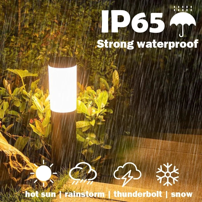 Modern Stainless Steel Solar Pathway Lights Waterproof Outdoor LED Lights Landscape Decorative Lawn Lamps for Garden Walkway