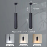 Black LED Pendant Lights GU10 Room Decor Retro Living Room Chandelier Hanging Fixture for Kitchen Table Bedroom Dining Room