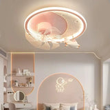 2026 Modern Kids Room Ceiling Fan Light Cartoon Moon Astronaut Ceiling Lamp Boy Girl Bedroom Nursery Study Chandelier Ceiling Li